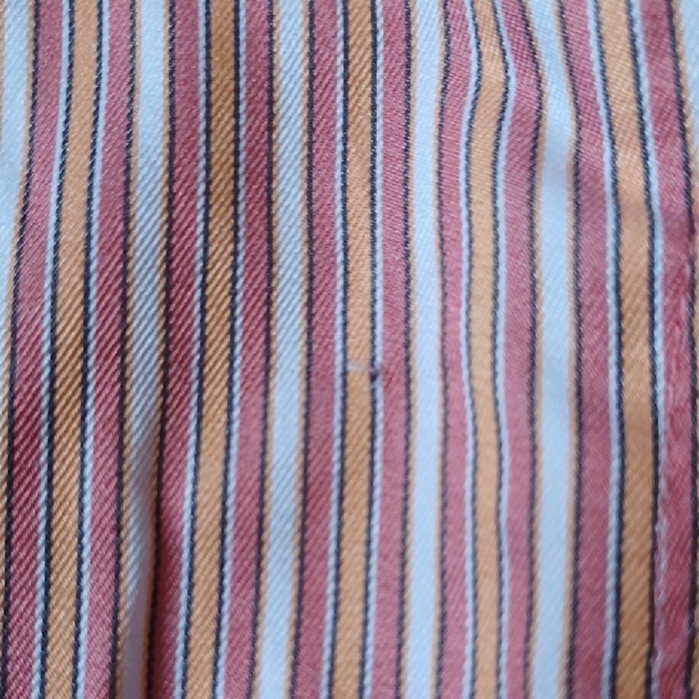 Cinch Women's Pink Striped Button Down Shirt with Floral Trim - Picture 9 of 9